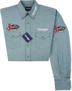 Wrangler Justin Boots Western Button Front LS Rodeo Shirt *NWT* Large 