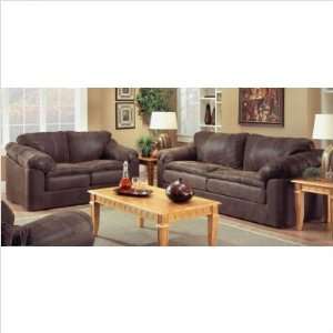 Bundle 92 Burnside Sofa and Loveseat Set in Boss Saddle  