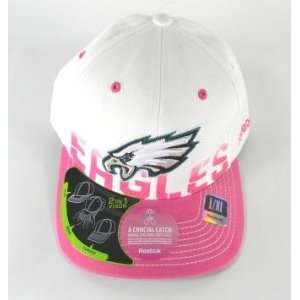 Philadelphia Eagles Pink and White Breast Cancer Flex Fit Hat   Size L 