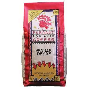   Coffee Low Acid Vanilla Natural Decaf Grind Whole Bean, 2.5 Pound Bags