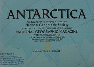 SEAL WALRUS SEA LION Poster Map ANTARCTICA South Pole  