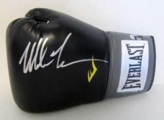 Rare Mike Tyson Signed Black Everlast Boxing Glove PSA 3A98247  