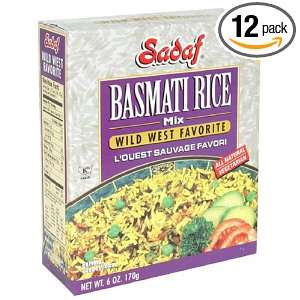 Sadaf Basmati Rice Wild West Flavor, 6 Ounce Box, (Pack of 12):  