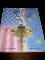 1995 31st RYDER CUP PROGRAM Golf OAK HILL Europe Wins  