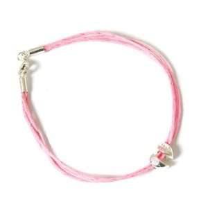   Girls Silver Split Heart BFF Pink Cord Bracelet: Jo For Girls: Jewelry