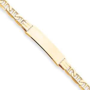  14K Yellow Gold Marina Link ID Bracelet: Jewelry