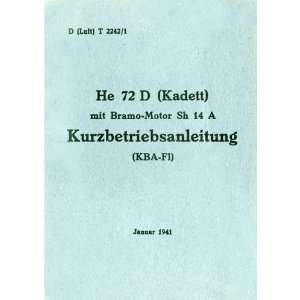  Heinkel 72 D Aircraft Operating Manual Heinkel Books