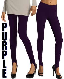 Purple Legging No Heel Pant Stirrup Loop Treggings NEW  