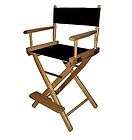   Style Directors Chair Seat Stool 24 Tall Natural Wood Black Canvas