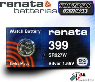PC RENATA 399 395 SILVER OXIDE WATCH BATTERIES SR927W SR927SW Exp 