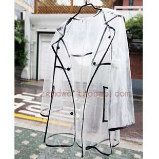 Runway Style Womens Mens Girls Boys Transparent Clear PVC Rain Coat 