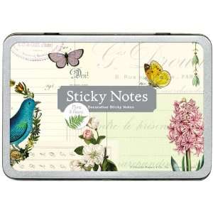  Flora and Fauna Set of Cavallini Sticky Notes in Tin