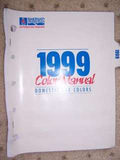 1999 Sherwin Williams Paint Domestic Car Color Manual y  