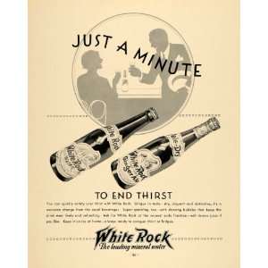  1932 Ad Soda White Rock Mineral Water Bottle Drinking 