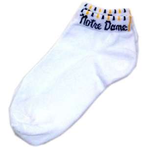   Dame Fighting Irish White Ladies 9 11 Ankle Socks: Sports & Outdoors