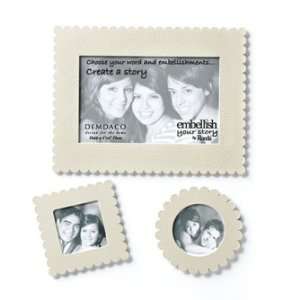  Embellish Your Story White Frame Magnets: Home & Kitchen