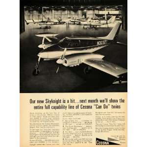   Cessna Can Do Twins Aircraft Plane   Original Print Ad
