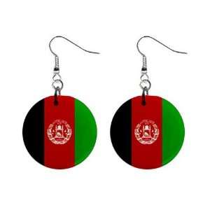 Afghanistan Flag Button Earrings