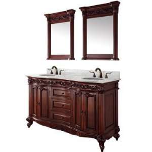 Eleanor 60 Inch Double Bathroom Vanity by Wyndham Collection   Cherry