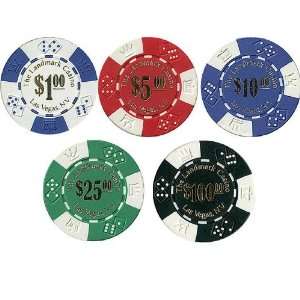   Casino Crowns Poker Chip Sample Set   5 New Chips