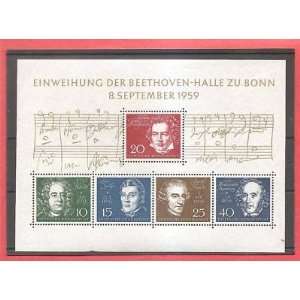   Stamp GermanyGermany 804 MNH 1959 Beethoven Halle Zu 