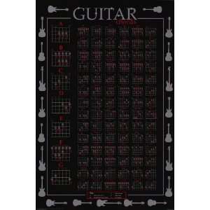  Guitar Chords   Music Poster   24 x 36: Home & Kitchen