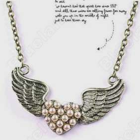   Retro Wing Heart Fashion Pendant Necklace 5012 *US Shipping  