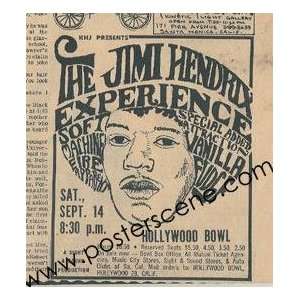  Jimi Hendrix Hollywood Bowl 1968 Original Concert Ad: Home 