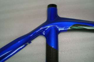 Blue White Full Carbon Road Bike Frame Fork 50cm, 52cm  