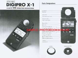 Sekonic DigiPro X 1 Model L 518 Instruction Manual  