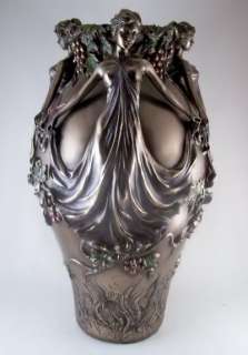 Stunning Art Nouveau Bronze Classical 3 Graces Vase  