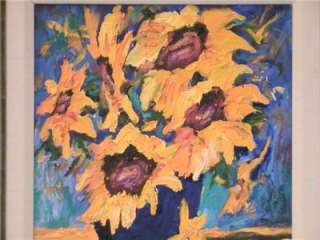 William Vincent Original Oil Painting  Sunflowers   