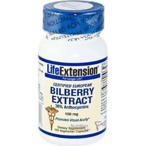  Life Extension Bilberry Extract 100mg, 100 Veggie Cap 