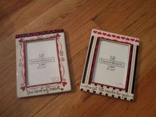 GANZ CERAMIC RED BLACK HEART PICTURE FRAMES 3.5x5 NEW  