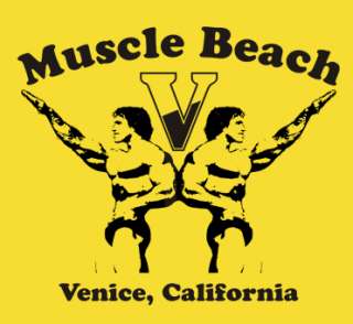 792 MUSCLE BEACH PUMPING IRON movie mens workout Shirt  