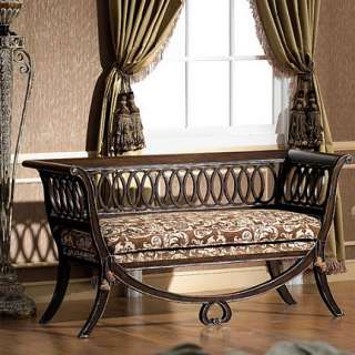 Espresso Carved 3 Seat Settee Bench OI4194  