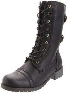 Wild diva Women Combat army military motorcycle riding boots Timberly 