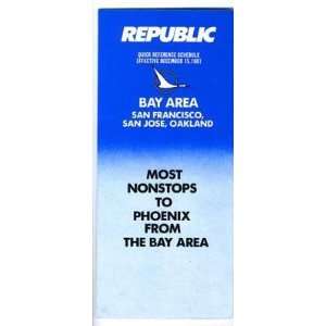  Republic Airline QUICK Ref Time Table SFO December 1981 