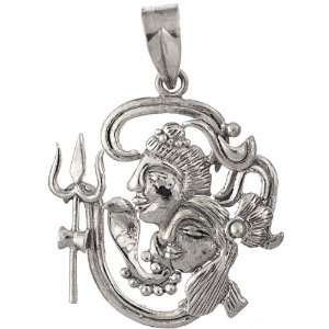 Shiva Parvati and Om (AUM) Pendant   Sterling Silver