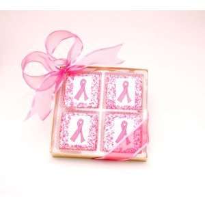 Pink Ribbon White Chocolate Grahams Box of 8:  Grocery 