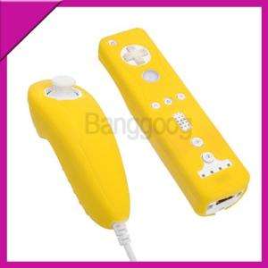 Yellow Silicone Case Skin f Wii Remote Nunchuck Control  