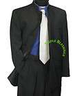 Ferrecci Mens Black Mandarin Collar Suit   62L/56W  
