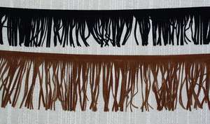 Black or Brown Suede Fringe~2 Widths~Sold by the Yard  