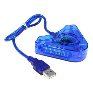  New Blue PS2 Controller to PC USB Adapter Converter for PS2 