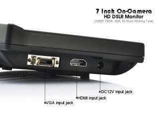 Inch On Camera HD DSLR Monitor (1080P, HDMI, VGA) RC  