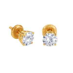   00mm each (1.5 CT TW) Round Moissanite Stud Earings by Vicky K Designs