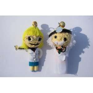  Doctor and Nurse Set of two Voodoo String Doll Keychain 