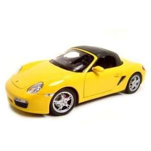  Porsche Boxster S Soft Top Yellow Diecast Model 1:18 Welly 