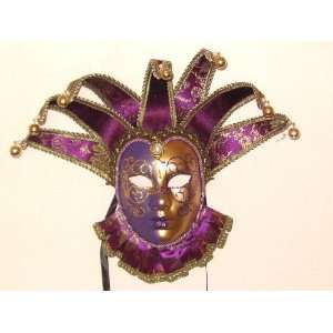  Purple and Gold Jolly Lillo Venetian Mask: Home & Kitchen