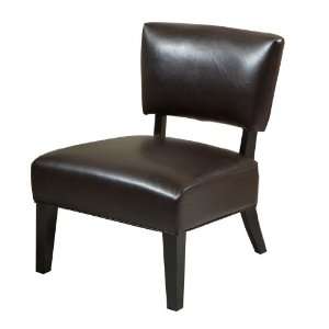  Sonny Brown Leather Accent Chair: Furniture & Decor